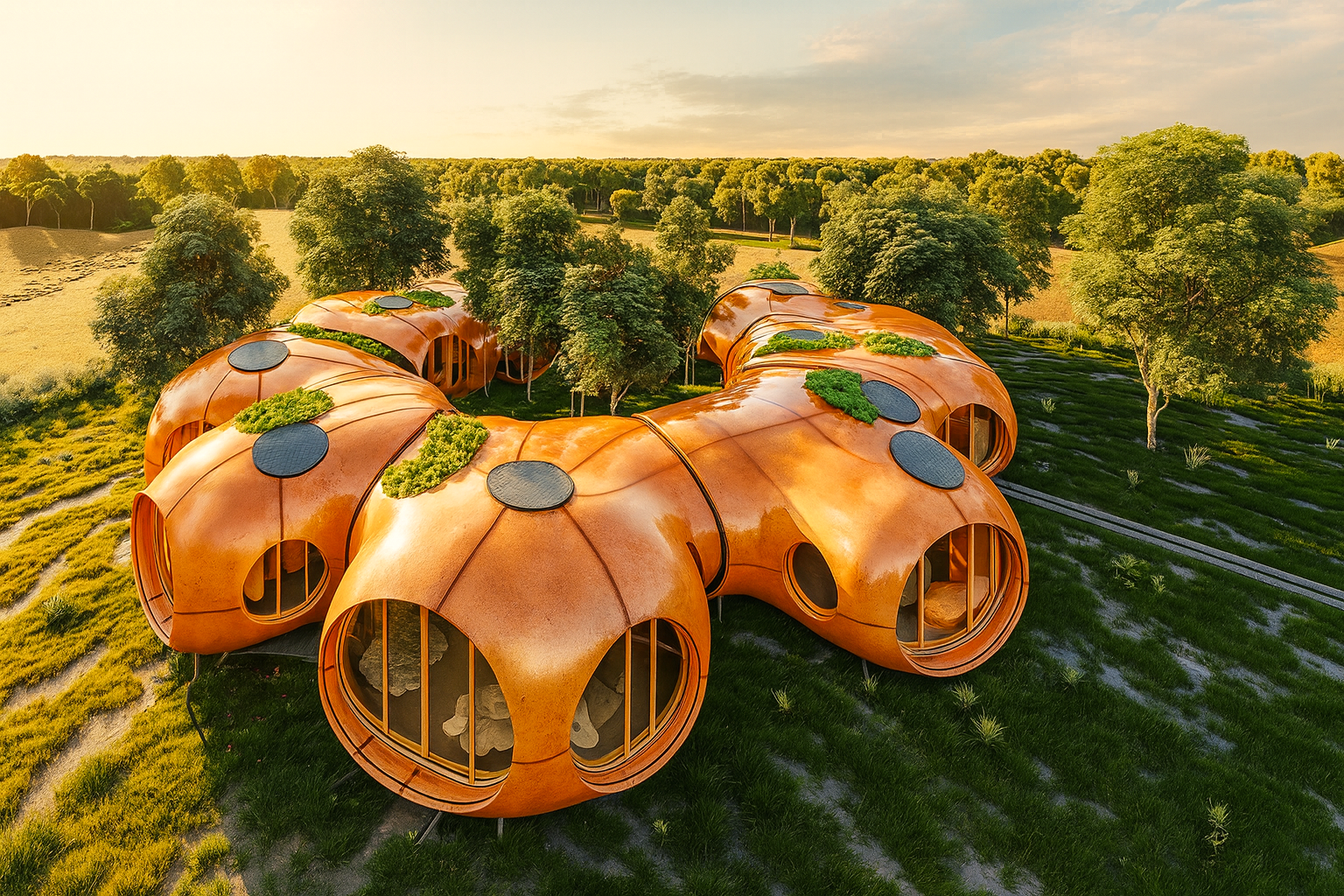 Innovative and sustainable eco-tourism habitat designed by CHANYA, nestled in nature